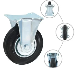 vidaXL Ruedas fijas 4 unidades 125 mm Outlet