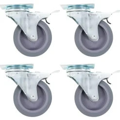 vidaXL Manipulación De Materiales-Ruedas giratorias con frenos dobles 4 unidades 75 mm