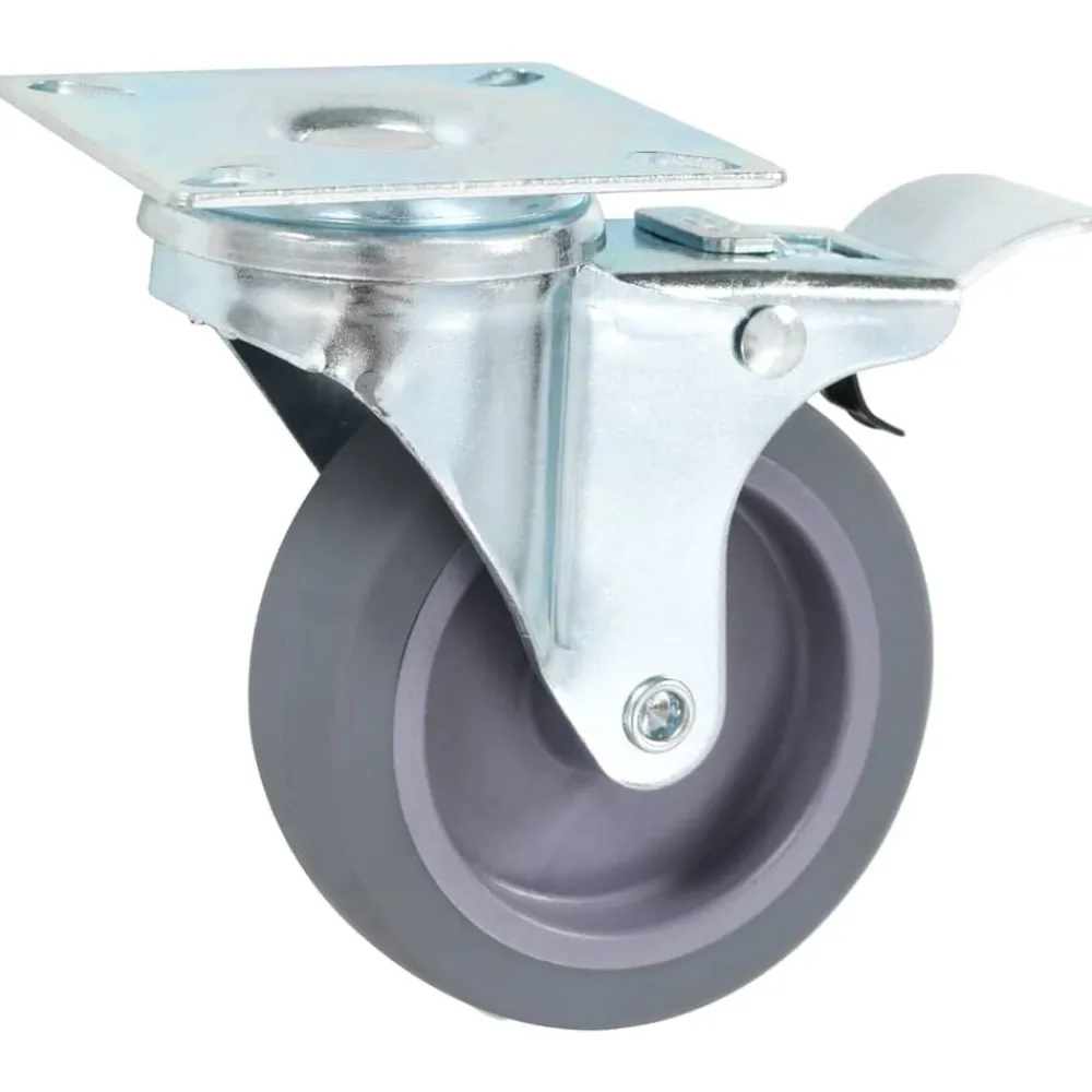 vidaXL Manipulación De Materiales-Ruedas giratorias con frenos dobles 4 unidades 75 mm