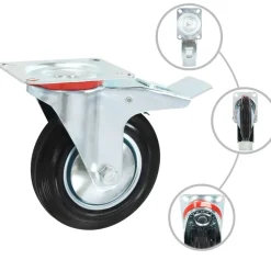 vidaXL Manipulación De Materiales-Ruedas giratorias 4 unidades 160 mm