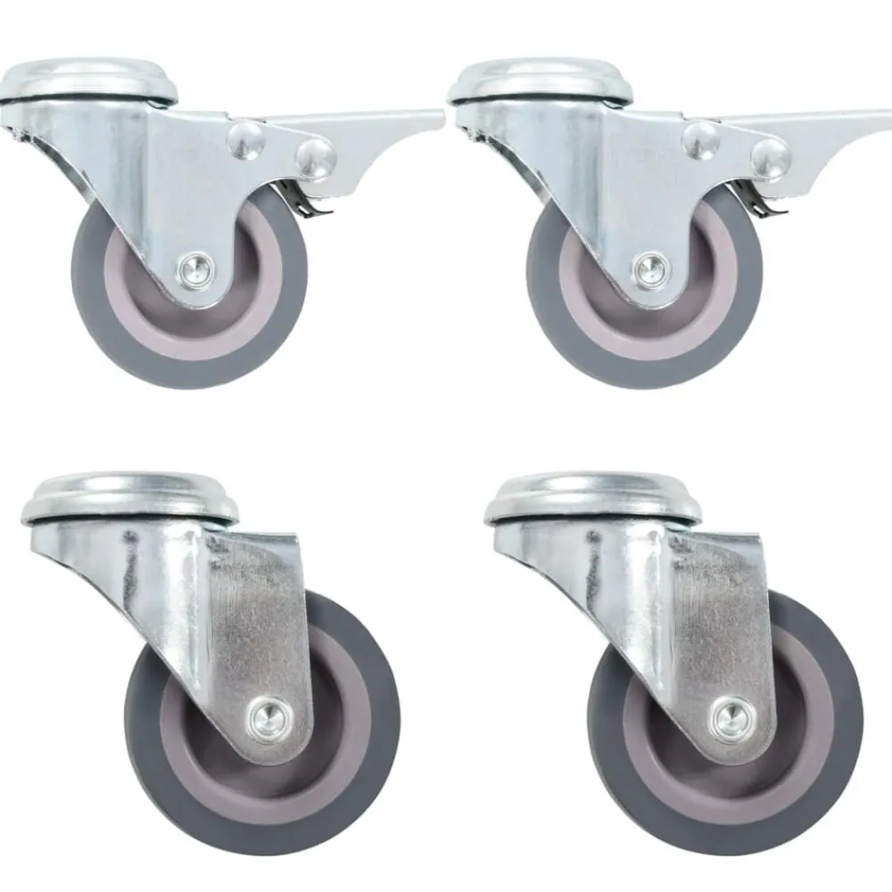 vidaXL Ruedas giratorias con agujero pasador 4 unidades 50 mm Clearance