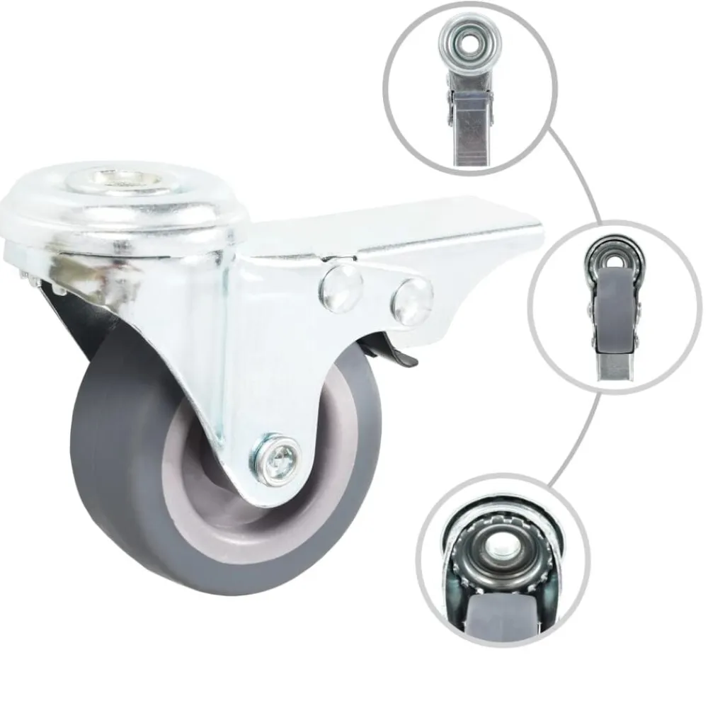 vidaXL Ruedas giratorias con agujero pasador 4 unidades 50 mm Clearance