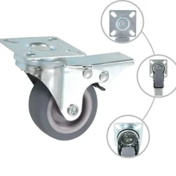 vidaXL Ruedas giratorias con frenos dobles 4 unidades 50 mm Clearance