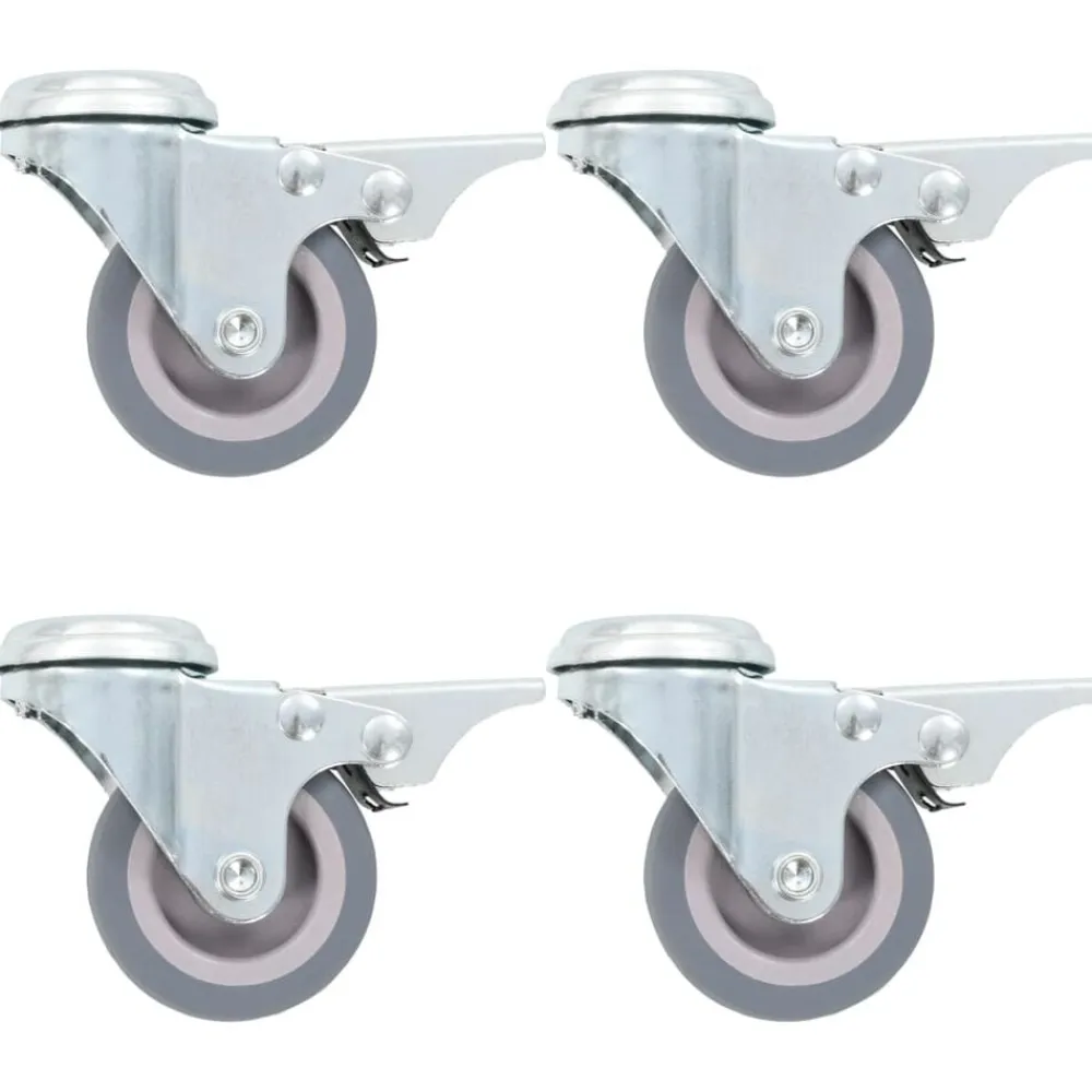 vidaXL Ruedas giratorias agujero pasador y frenos dobles 4 uds 50 mm
