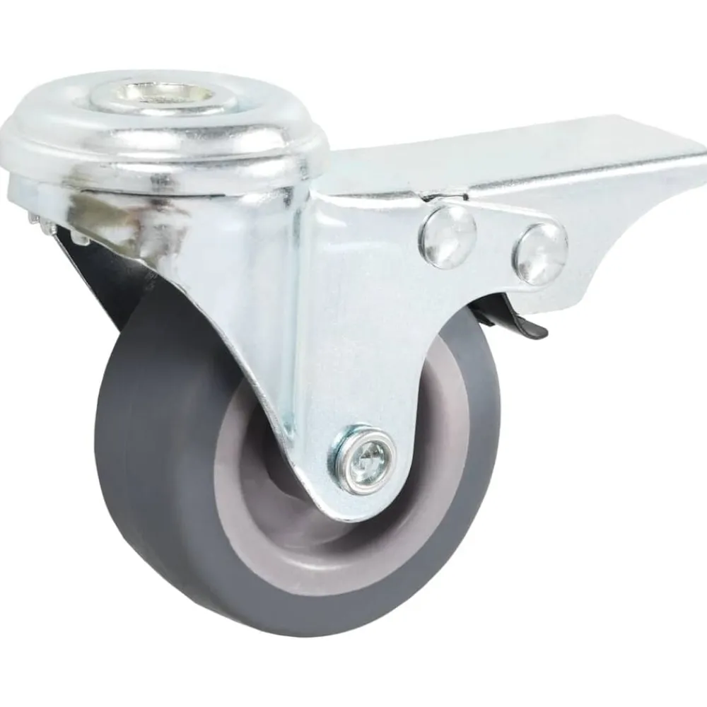 vidaXL Ruedas giratorias agujero pasador y frenos dobles 4 uds 50 mm