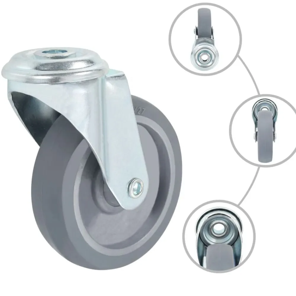 vidaXL Ruedas giratorias con agujero pasador 4 unidades 100 mm Outlet