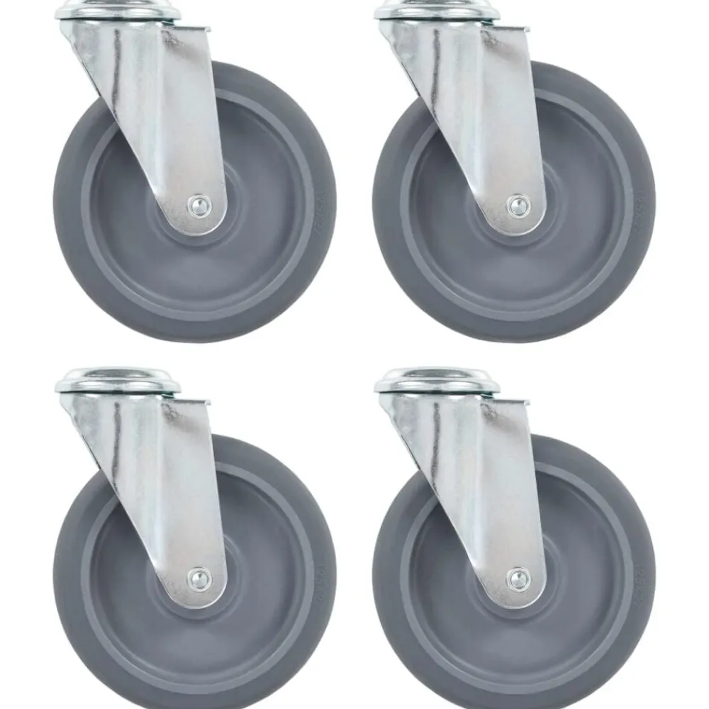 vidaXL Ruedas giratorias con agujero pasador 4 unidades 125 mm Best