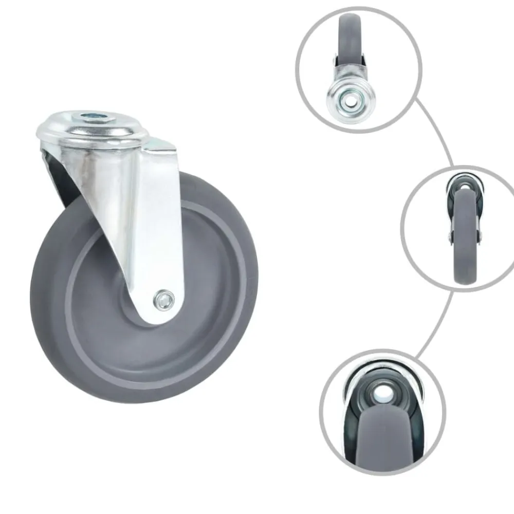 vidaXL Ruedas giratorias con agujero pasador 4 unidades 125 mm Best
