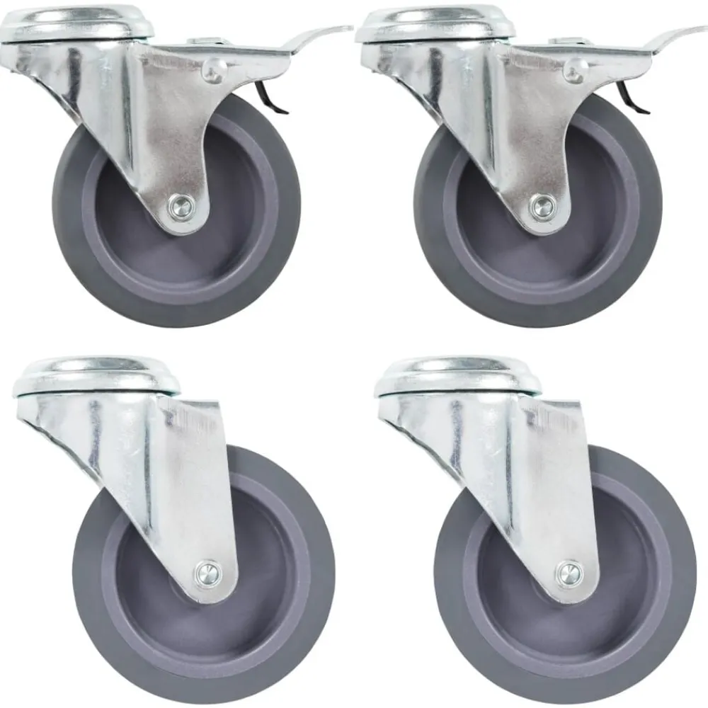 vidaXL Ruedas giratorias con agujero pasador 4 unidades 75 mm Discount