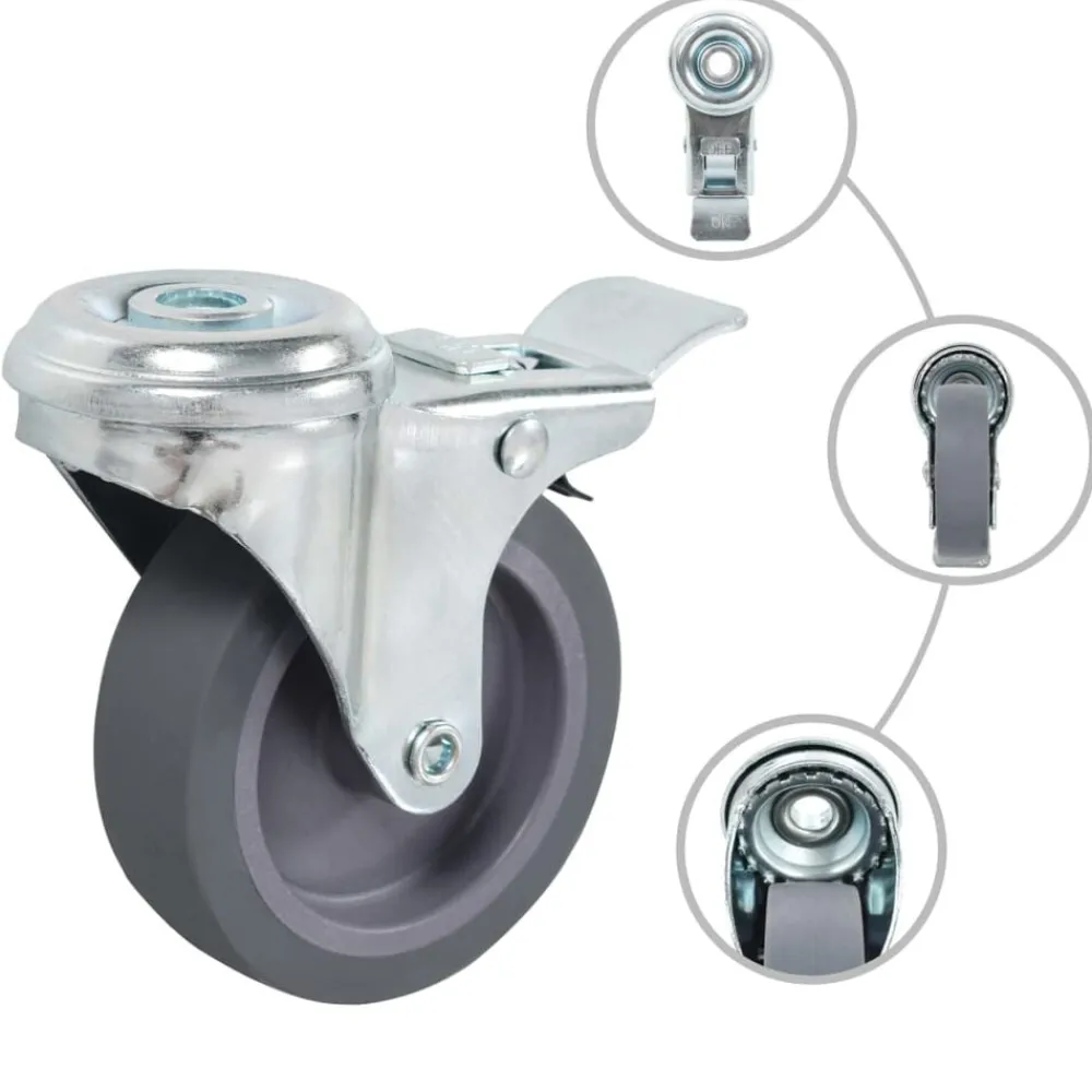 vidaXL Ruedas giratorias con agujero pasador 4 unidades 75 mm Discount