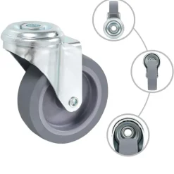 vidaXL Ruedas giratorias con agujero pasador 4 unidades 75 mm Discount