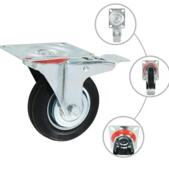vidaXL Manipulación De Materiales-Ruedas giratorias 4 unidades 100 mm