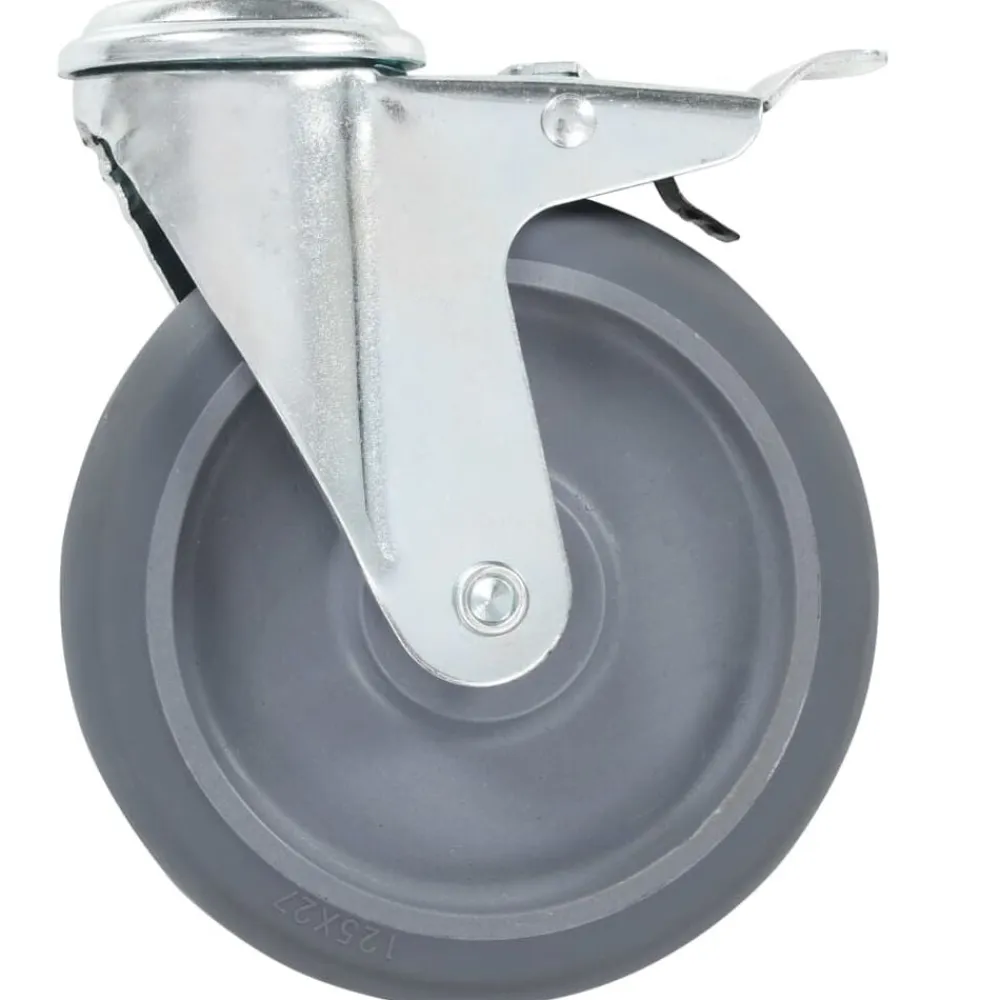 vidaXL Ruedas giratorias agujero pasador y frenos dobles 4 uds 125 mm Hot