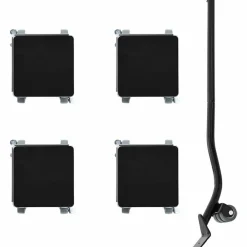 vidaXL Ruedas para muebles (4 unidades, con elevador, 13,5 x 13,5 x 6 cm, acero, 1300 kg)