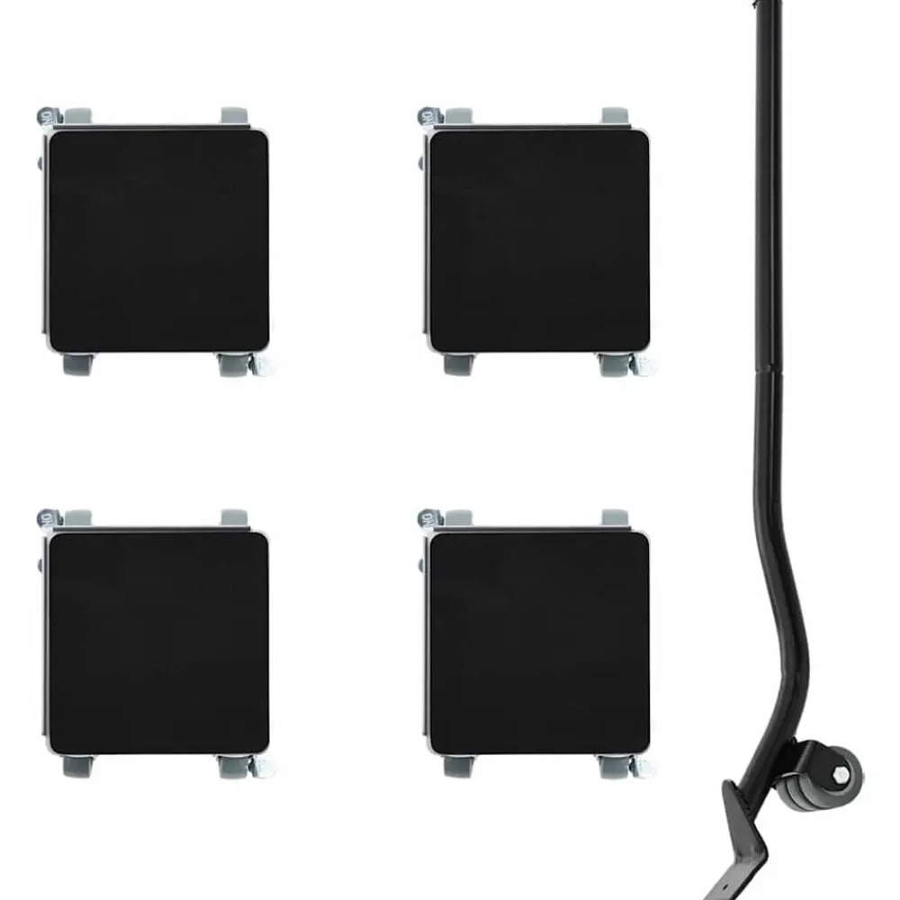 vidaXL Ruedas para muebles (4 unidades, con elevador, 13,5 x 13,5 x 6 cm, acero, 1300 kg)