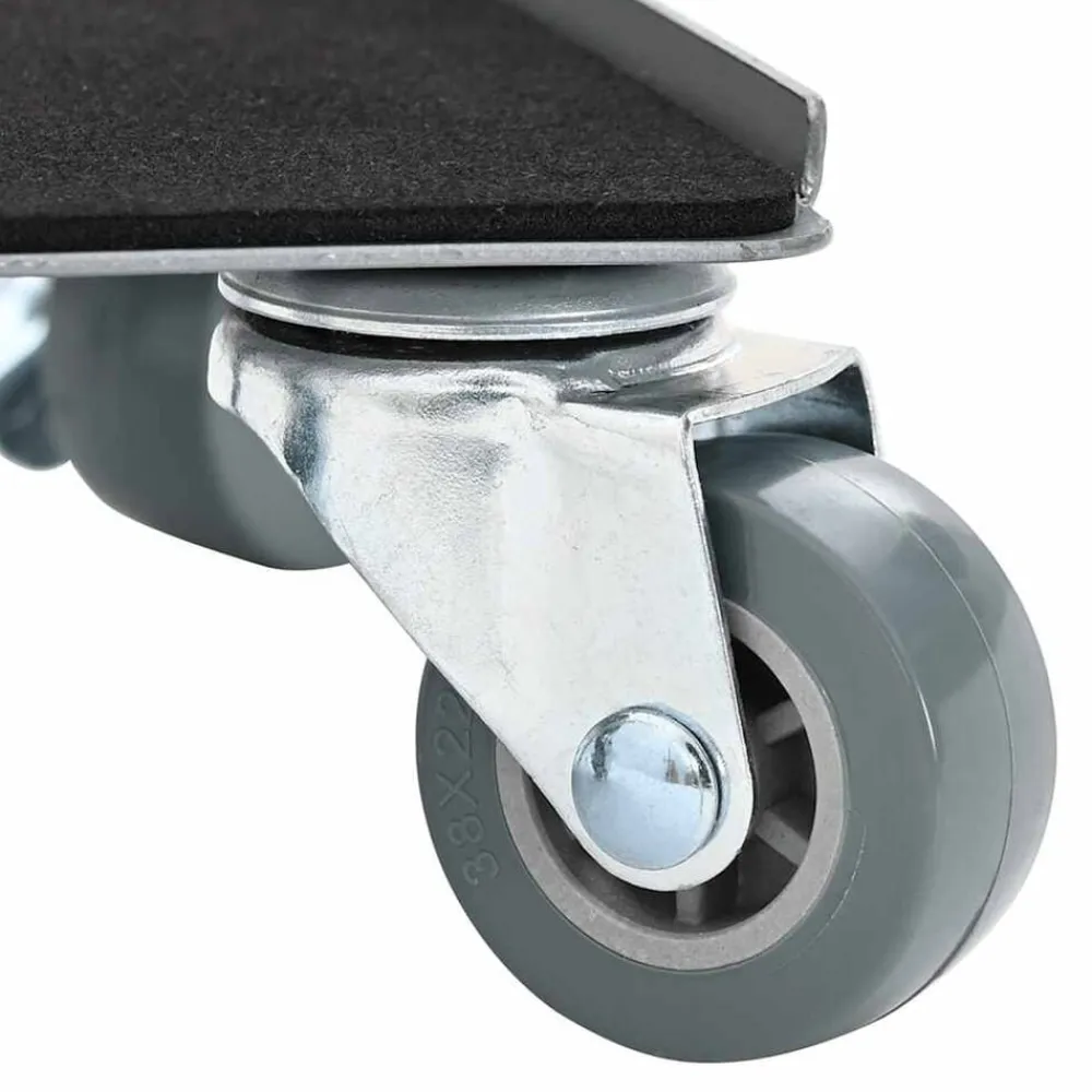 vidaXL Ruedas para muebles (4 unidades, con elevador, 13,5 x 13,5 x 6 cm, acero, 1300 kg)