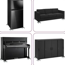 vidaXL Ruedas para muebles (4 unidades, con elevador, 13,5 x 13,5 x 6 cm, acero, 1300 kg)