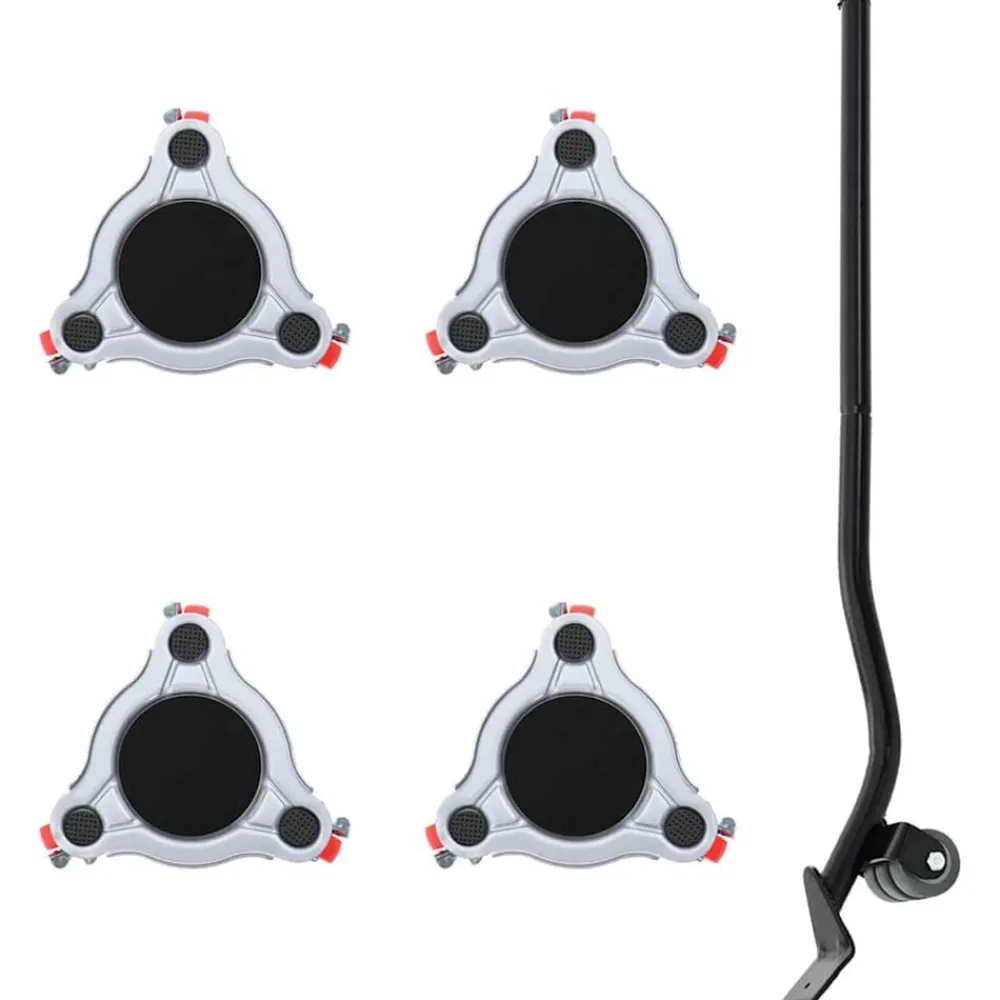 vidaXL Accesorios De Bricolaje-Ruedas para muebles (4 unidades, con elevador, 14,5 x 13,5 x 4 cm, acero, 400 kg)