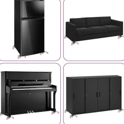 vidaXL Accesorios De Bricolaje-Ruedas para muebles (4 unidades, con elevador, 14,5 x 13,5 x 4 cm, acero, 400 kg)