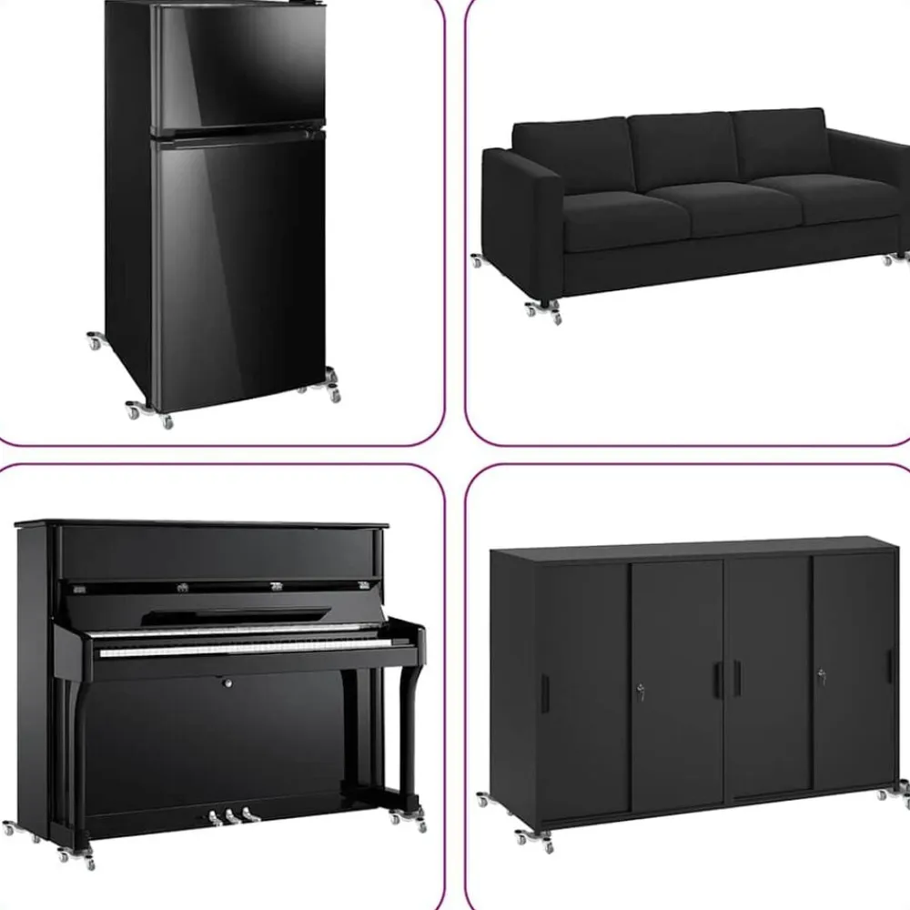 vidaXL Ruedas para muebles (4 unidades, 16 x 14,5 x 5,5 cm, acero, 180 kg) Hot