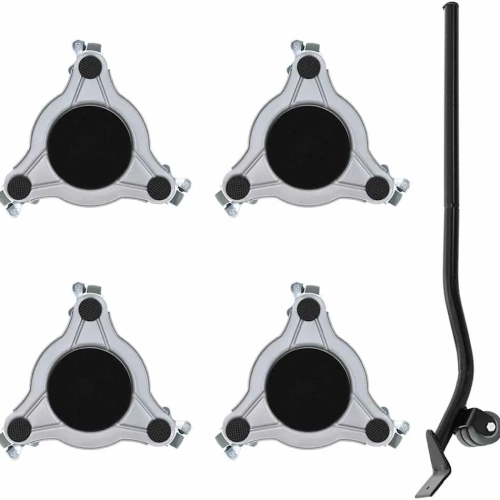 vidaXL Ruedas para muebles (4 unidades, con elevador, 19 x 17,5 x 6 cm, acero, 1000 kg) Online