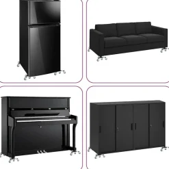 vidaXL Ruedas para muebles (4 unidades, con elevador, 19 x 17,5 x 6 cm, acero, 1000 kg) Online