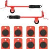 vidaXL Accesorios De Bricolaje-Ruedas para muebles (8 unidades, con elevadores), color rojo, 9,8 x 7,5 x 3 cm, 150 kg