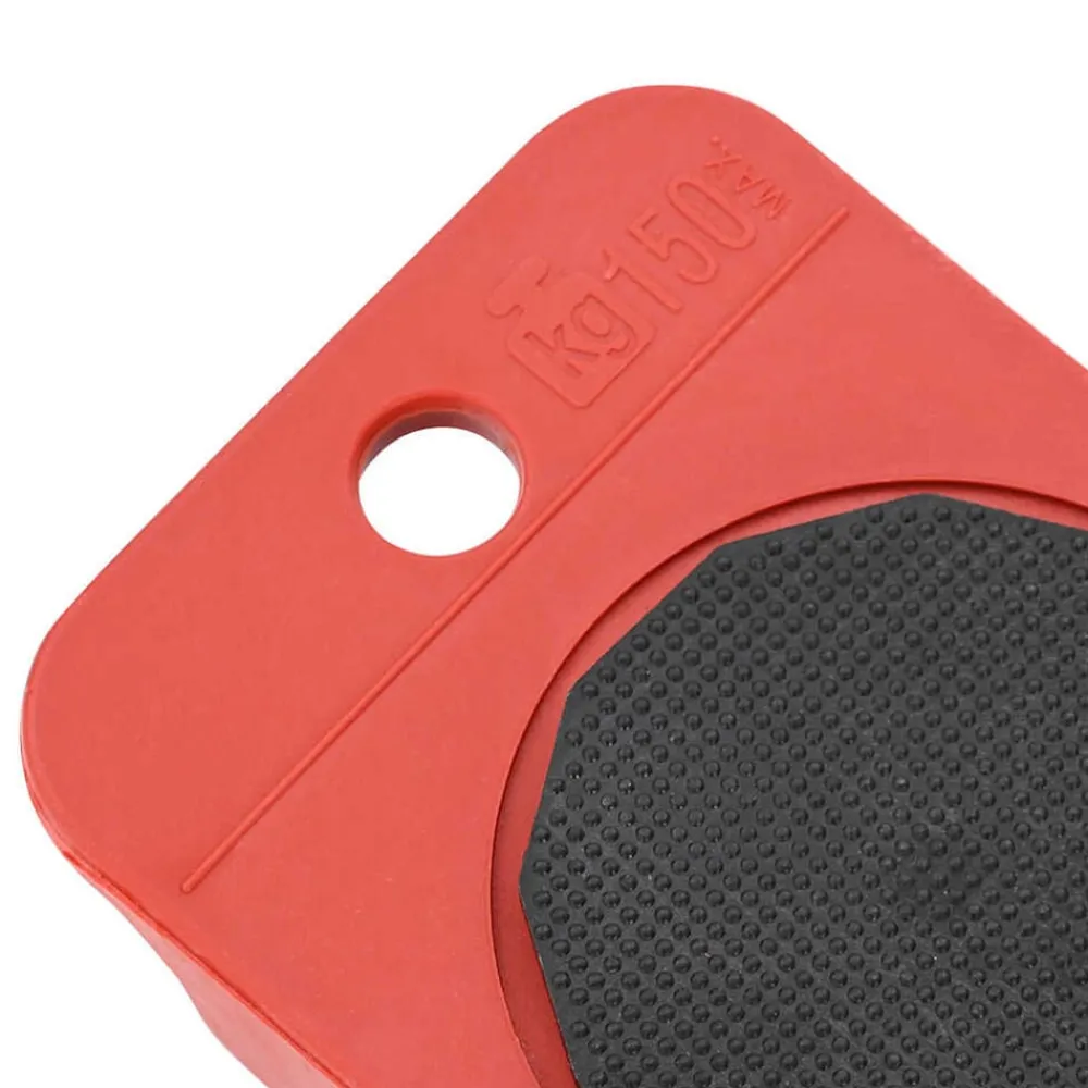 vidaXL Accesorios De Bricolaje-Ruedas para muebles (8 unidades, con elevadores), color rojo, 9,8 x 7,5 x 3 cm, 150 kg