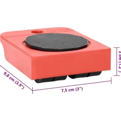 vidaXL Accesorios De Bricolaje-Ruedas para muebles (8 unidades, con elevadores), color rojo, 9,8 x 7,5 x 3 cm, 150 kg