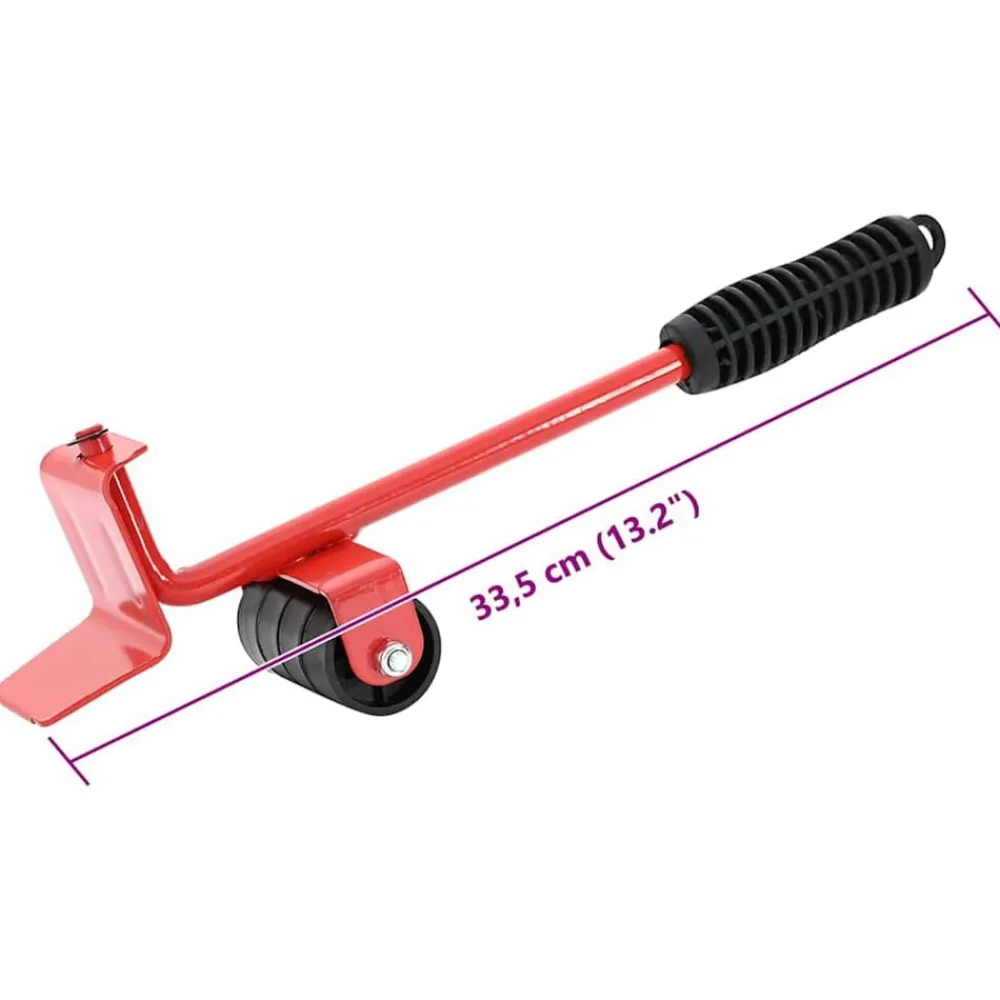 vidaXL Accesorios De Bricolaje-Ruedas para muebles (8 unidades, con elevadores), color rojo, 9,8 x 7,5 x 3 cm, 150 kg