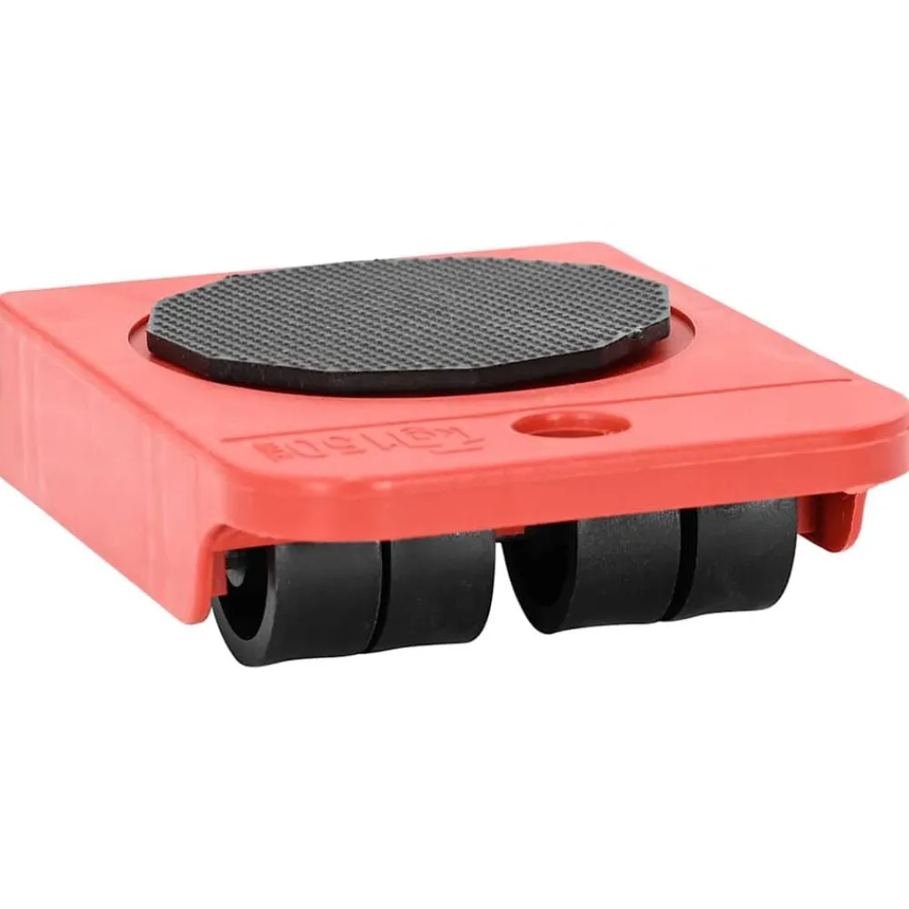 vidaXL Accesorios De Bricolaje-Ruedas para muebles (8 unidades, con elevadores), color rojo, 9,8 x 7,5 x 3 cm, 150 kg