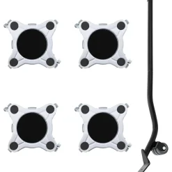 vidaXL Accesorios De Bricolaje-Ruedas para muebles (4 unidades, con elevador, 15,5 x 15,5 x 5,5 cm, acero, 1000 kg)