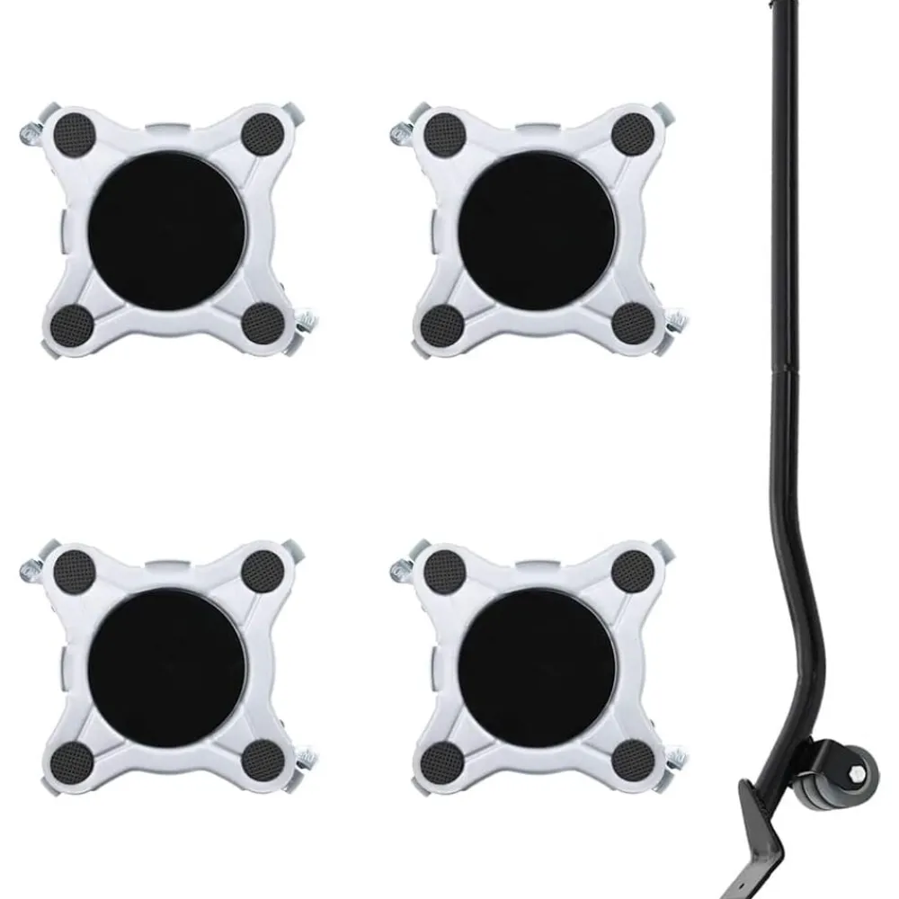 vidaXL Accesorios De Bricolaje-Ruedas para muebles (4 unidades, con elevador, 15,5 x 15,5 x 5,5 cm, acero, 1000 kg)