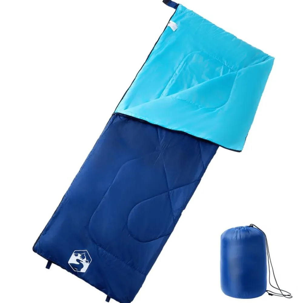vidaXL Saco de dormir de camping para adultos 3 estaciones azul marino y azul Hot