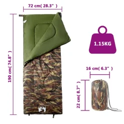 vidaXL Actividades Al Aire Libre-Saco de dormir de camping para adultos 3 estaciones