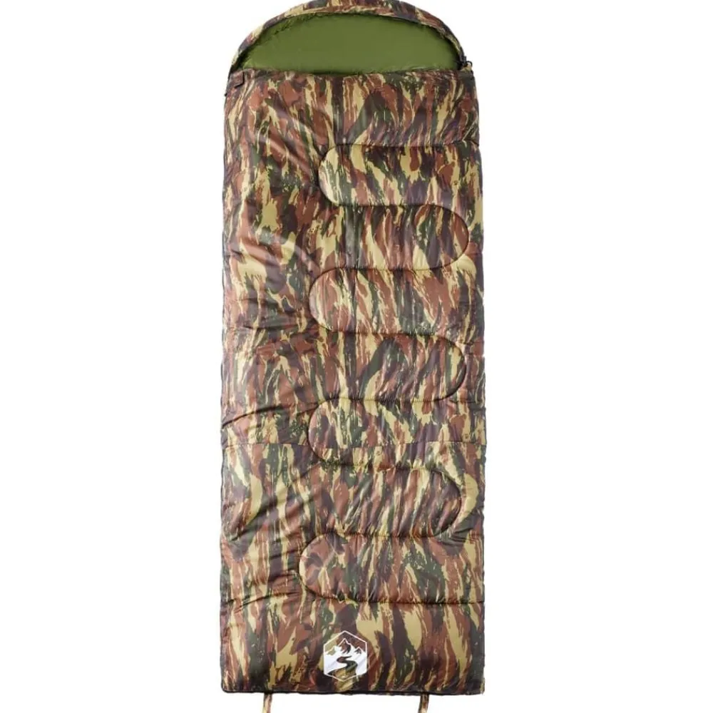 vidaXL Saco de dormir de camping para adultos 3-4 estaciones Camuflaje Clearance