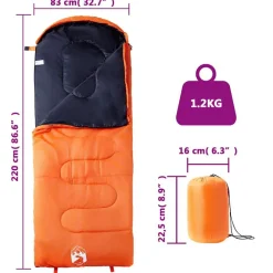 vidaXL Actividades Al Aire Libre-Saco de dormir de camping para adultos 3-4 estaciones