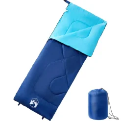 vidaXL Saco de dormir de camping para adultos 3 estaciones azul marino y azul Clearance