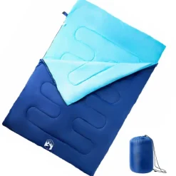 vidaXL Actividades Al Aire Libre-Saco de dormir doble y almohadas camping adultos 3-4 estaciones