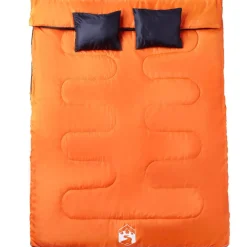 vidaXL Actividades Al Aire Libre-Saco de dormir doble y almohadas camping adultos 3-4 estaciones