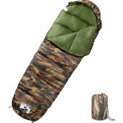 vidaXL Actividades Al Aire Libre-Saco de dormir tipo momia de camping para adultos 3 estaciones