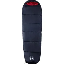 vidaXL Saco de dormir tipo momia de camping para adultos 3 estaciones Negro y rojo Outlet