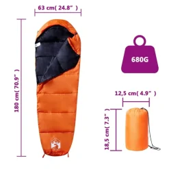 vidaXL Actividades Al Aire Libre-Saco de dormir tipo momia de camping para adultos 3 estaciones