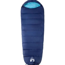 vidaXL Saco de dormir tipo momia de camping para adultos 3 estaciones azul marino y azul Discount