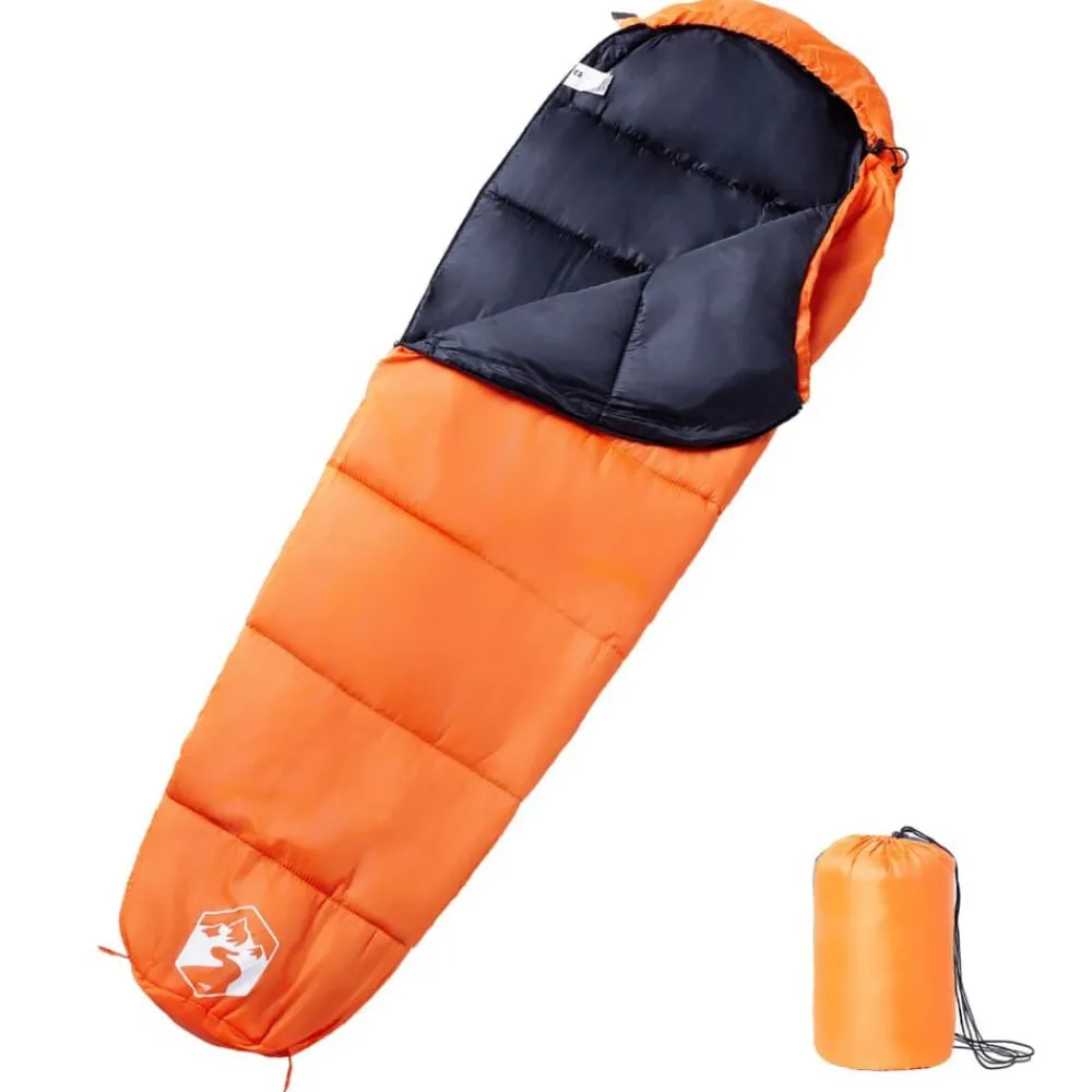 vidaXL Actividades Al Aire Libre-Saco de dormir tipo momia de camping para adultos 3 estaciones