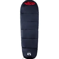 vidaXL Saco de dormir tipo momia de camping para adultos 3 estaciones Negro y rojo Sale