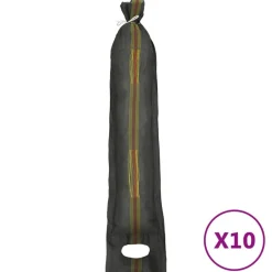 vidaXL Almacenamiento Industrial-Sacos de arena 10 unidades HDPE verde oscuro 103x25 cm
