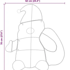 vidaXL Santa Claus Iluminado Cálido 70 x 62 cm Tela de Brillantina Clearance