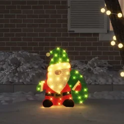 vidaXL Santa Claus Iluminado Cálido 70 x 62 cm Tela de Brillantina Clearance