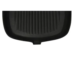 vidaXL Sartén parrilla de hierro fundido con mango de madera 20x20 cm Best